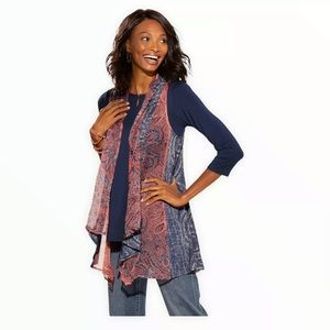 Soft Surroundings Womens Open Casual Top